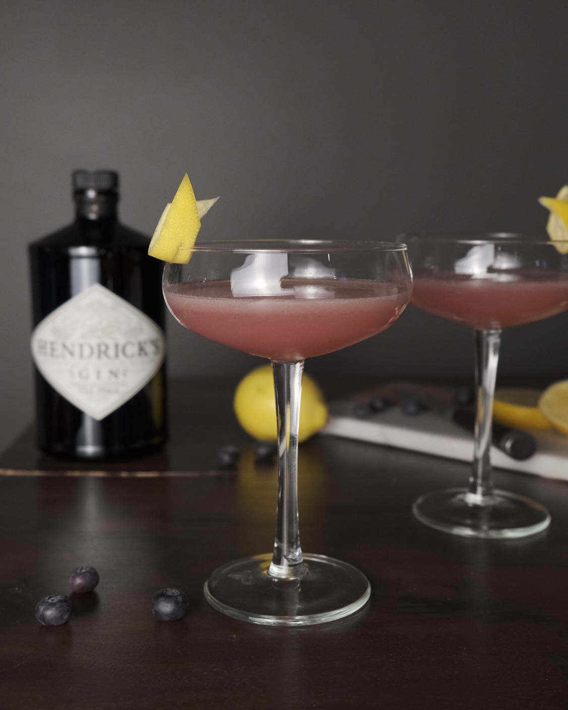Simple Blueberry Gin Sour Cocktail